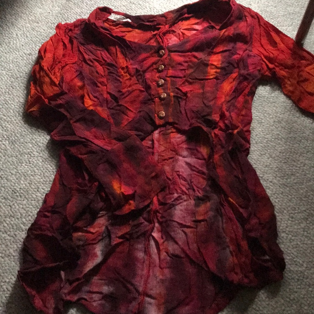 3 for 10 🌱 Tie-dyed long sleeve crop top shirt